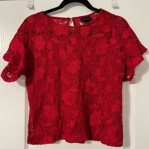 Red Lace Blouse